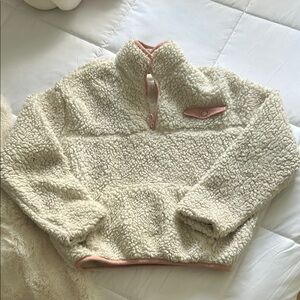Aeropostale Cream and Pink Cowl Neck Sweater
